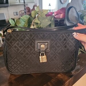 Tommy Hilfiger Black Clutch with Gold Lock